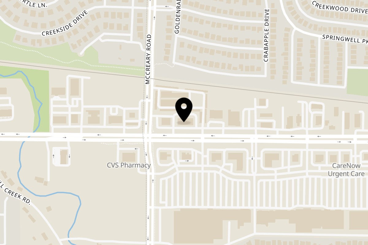 Map showing the location of Phở Street Cafe on 3483 FM 544 #110 in Wylie